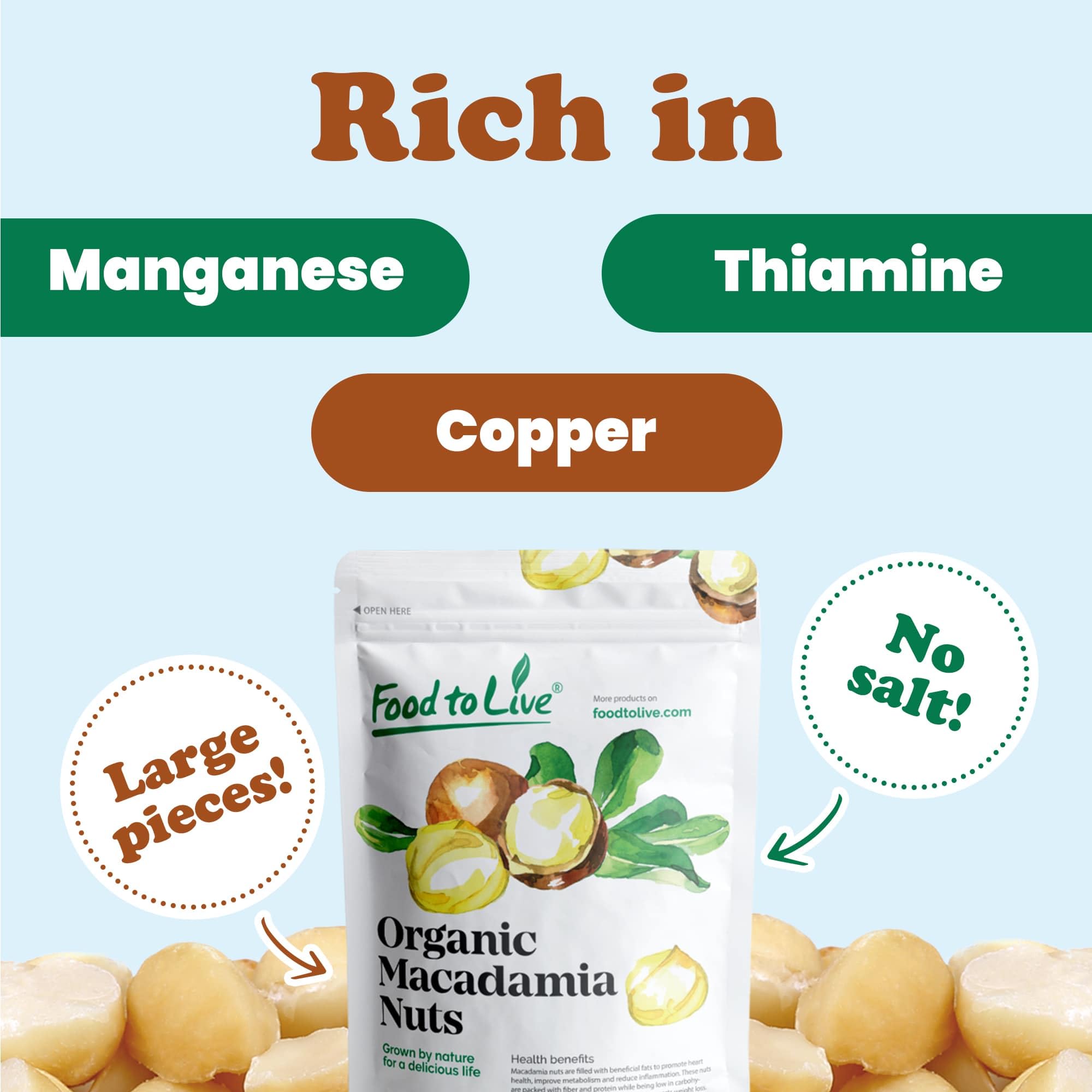 Organic Macadamia Nut Halves & Pieces