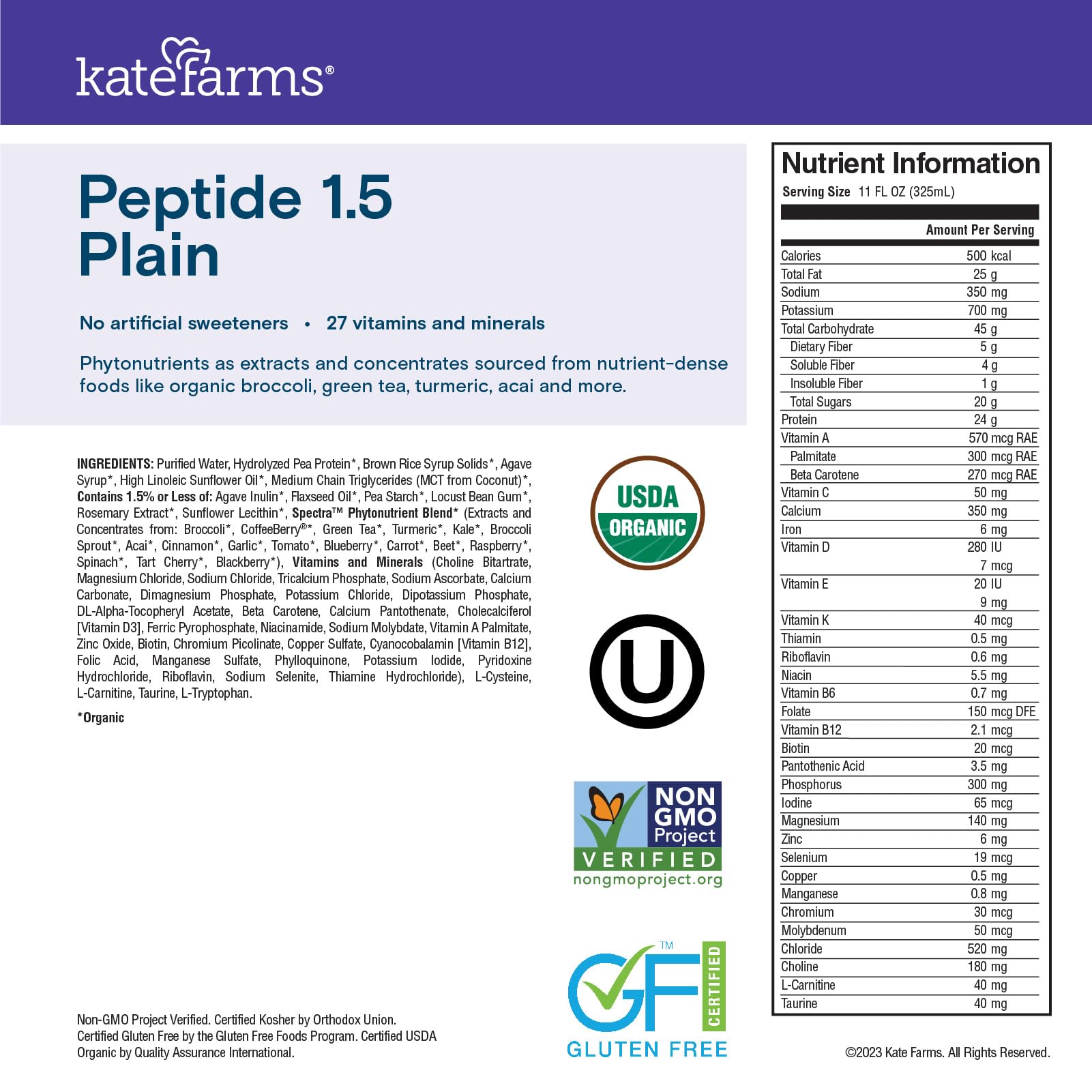 Organic Peptide Nutrition Formula