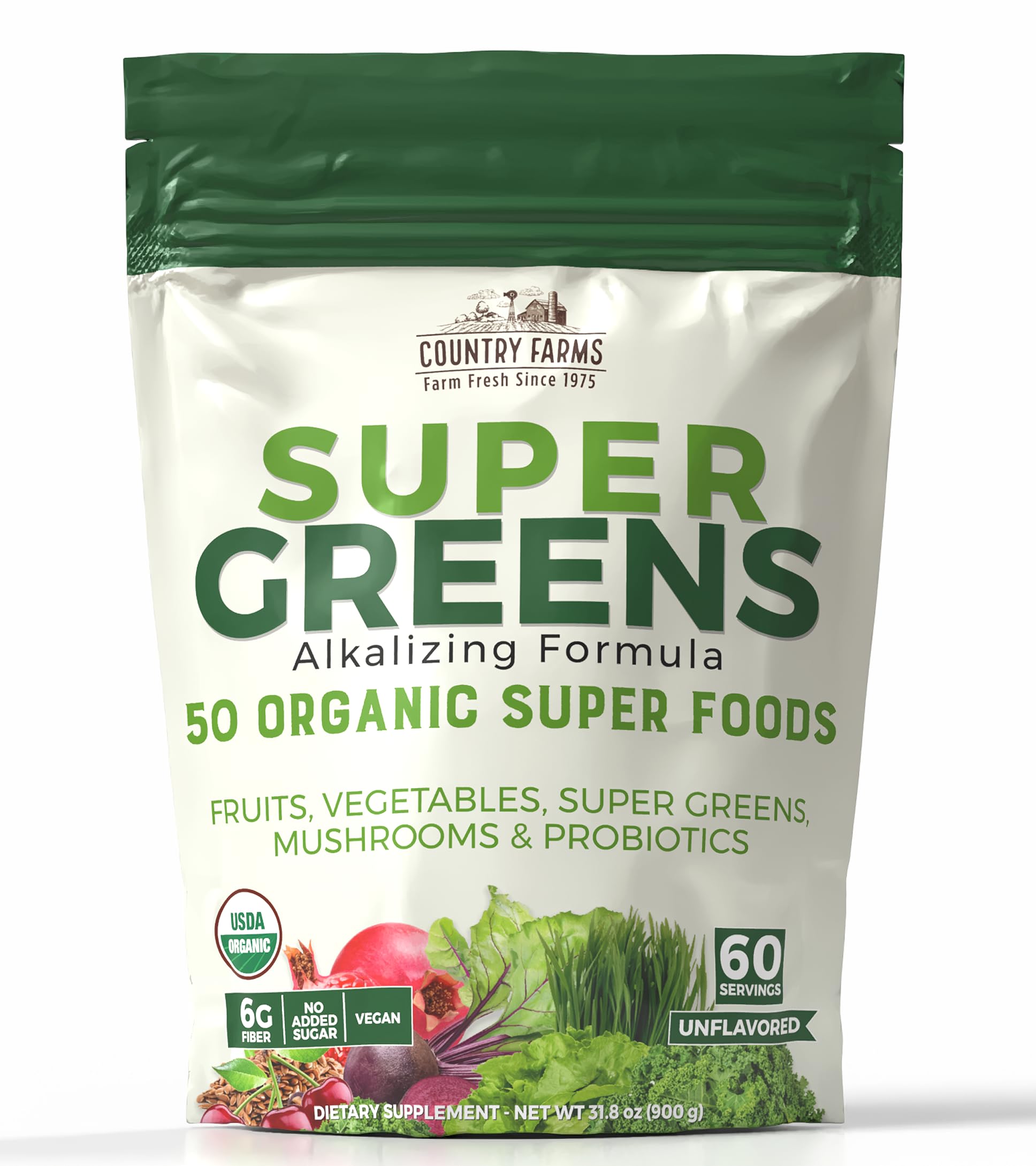 Country Farms Super Greens Natural Flavor, 50 Organic Super Foods