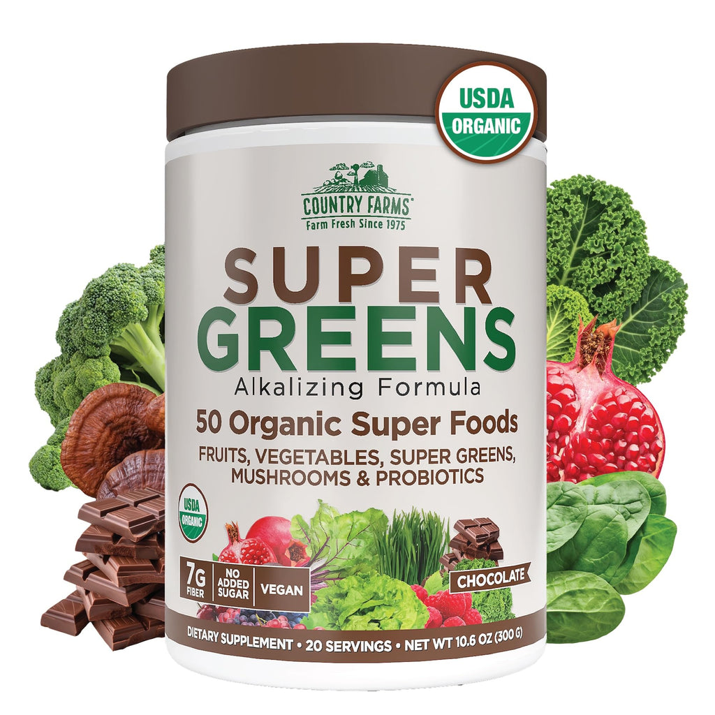 Country Farms Super Greens Natural Flavor, 50 Organic Super Foods