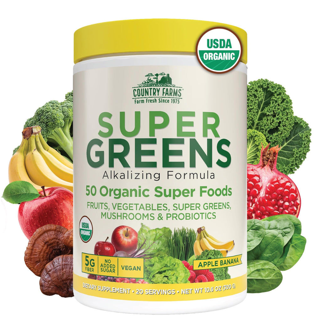 Country Farms Super Greens Natural Flavor, 50 Organic Super Foods