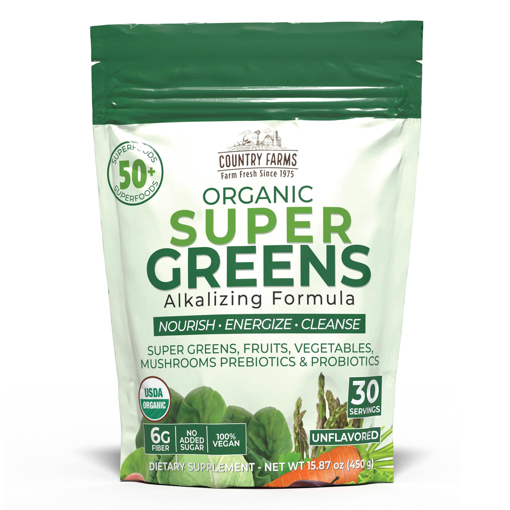 Country Farms Super Greens Natural Flavor, 50 Organic Super Foods