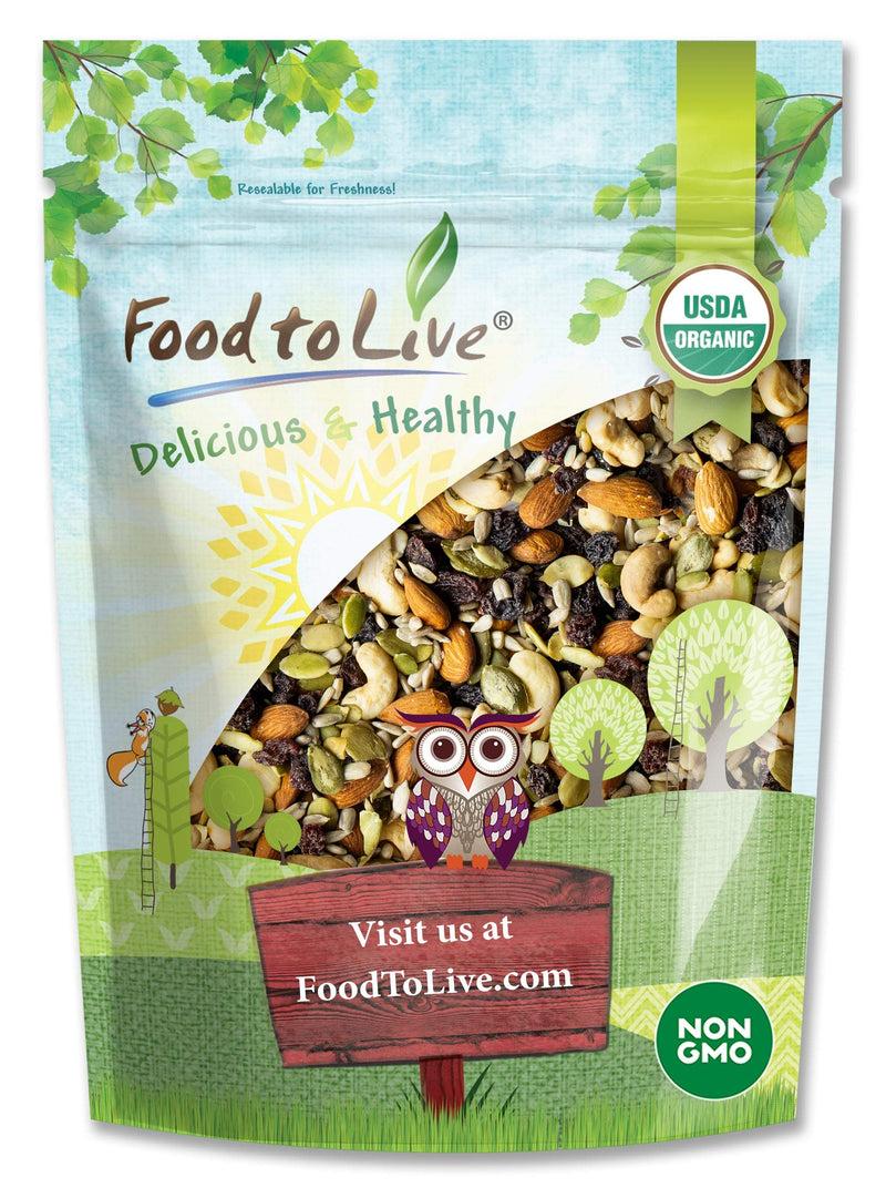 Organic Raw Seeds, Nuts and Raisins Mix