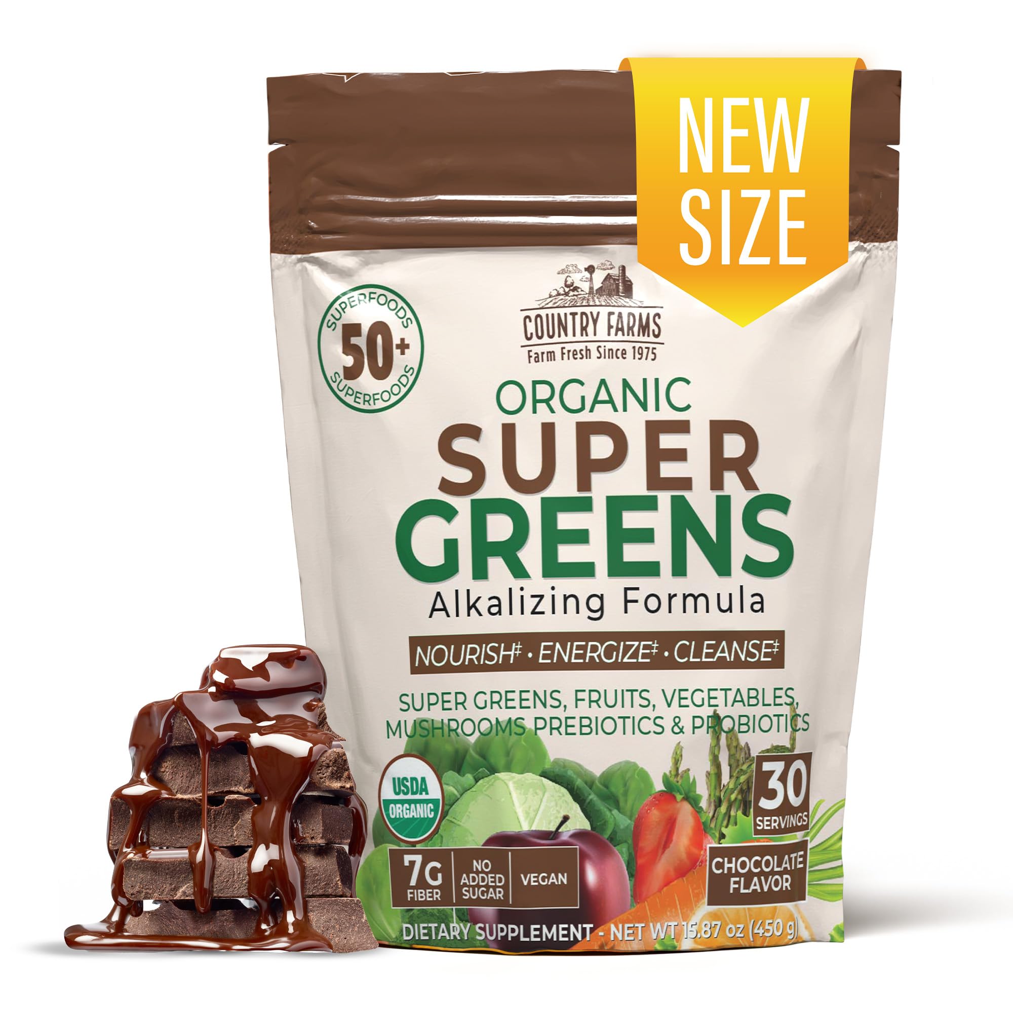 Country Farms Super Greens Natural Flavor, 50 Organic Super Foods