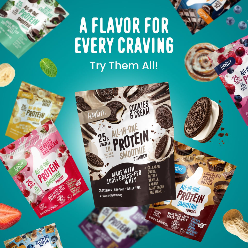 FlavCity Grass Fed Whey Protein Powder