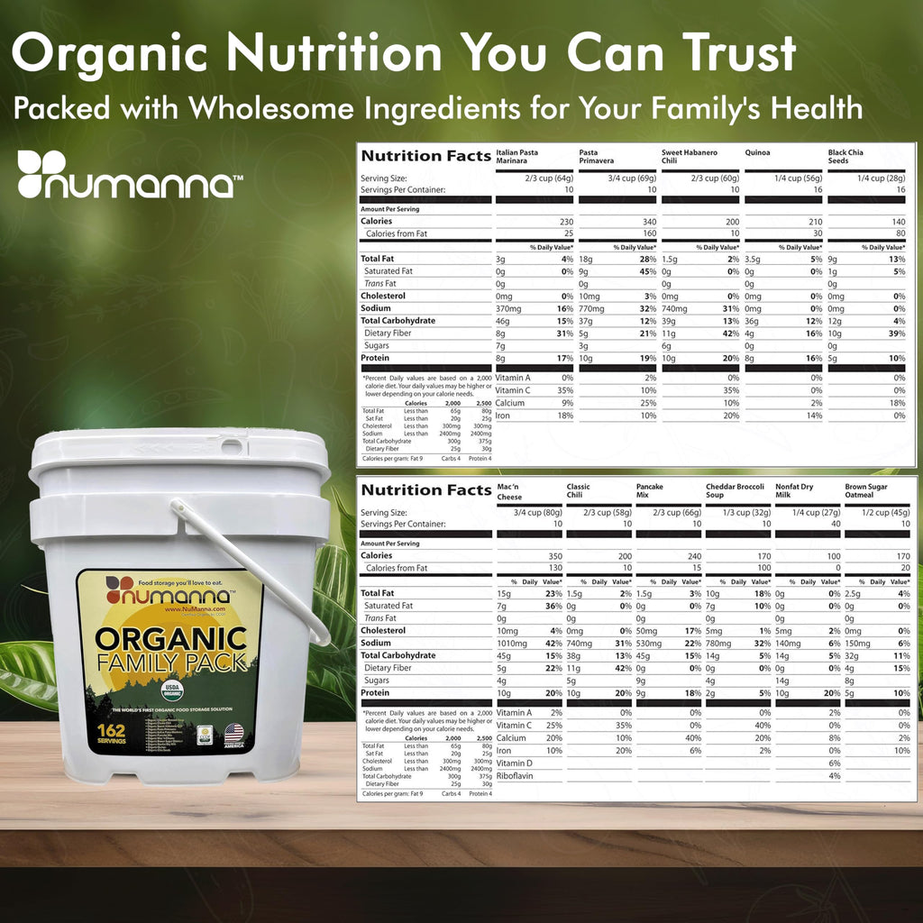 Numanna Freeze Dried USDA Certified Organic Family Pack