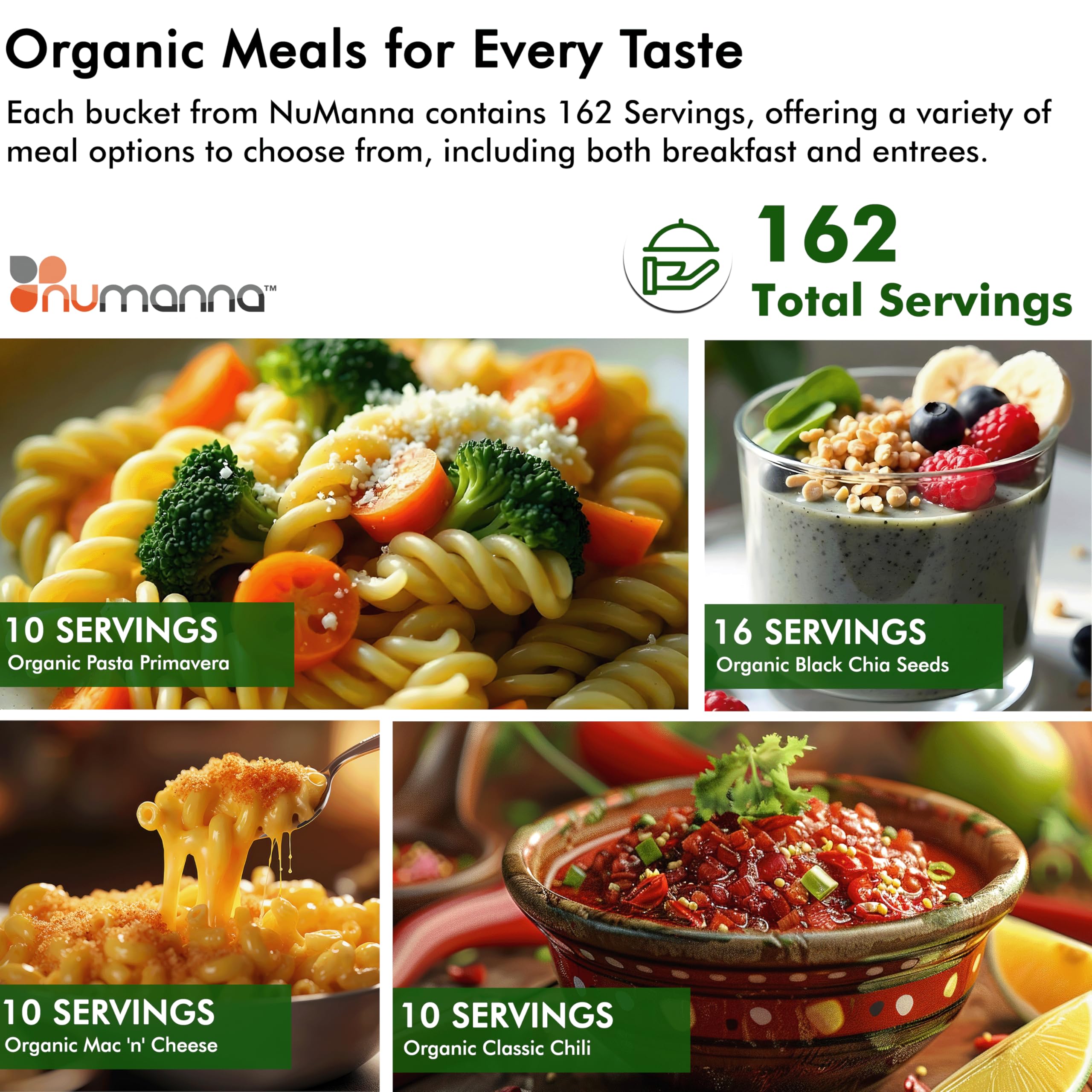 Numanna Freeze Dried USDA Certified Organic Family Pack